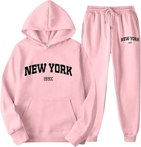 Ensemble de survêtement vintage personnalisé pour homme, deux pièces, style New York, en molleton uni, pour automne et hiver, avec sweat à capuche et pantalon de jogging - Product Image 6