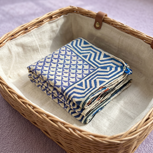 Foulard Bandana Carré Léger Bohème Imprimé au Bloc 53x53cm en Coton, Fait Main, Écologique et Respirant pour le Cou et les Cheveux – Vente en Gros - Product Image 4