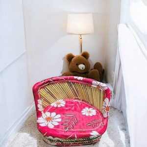 Chaise d'enfant surdimensionnée en bambou moderne, design tropical, impression couleur intégrale, pour salon, salle à manger, plage, piscine, bureau, terrasse - Product Image 5