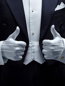 Gants de cérémonie blancs de qualité supérieure pour hommes et femmes, accessoires élégants de style smoking - Product Image 5