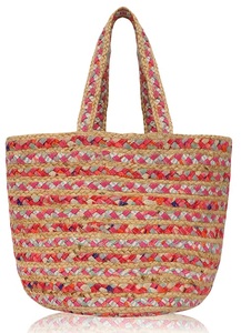 Sac fourre-tout bohème en jute tressé pour femme, couleur unie, écologique, idéal pour la plage, les voyages et le shopping quotidien - Product Image 5