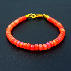 Natural Ethiopian Opal Roundel Beads Gold Plated Multi <b>Fire</b> Opal Bracelet Unisex Gift - Product Image 2