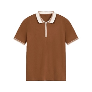 OEM Service Available Wholesale Basic Half-Sleeved <b>Men's</b> for <b>Polo</b> Shirt with Contrast Collar and Zipper <b>Top</b> Selling Casual - Product Image 4