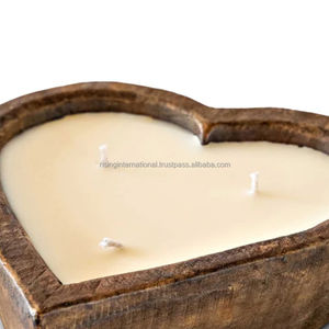 \Wholesale Price Customized Designed <b>Heart</b> <b>Shaped</b> Wooden Handcrafted Decorative Scented Candle <b>Bowls</b> Manufacturer - Product Image 5
