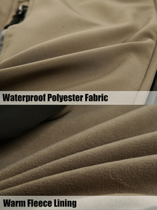 Chaqueta Softshell con Capucha para Hombre, Resistente al Agua, Cierre de Cremallera, Corte Regular, Material de Poliéster, Color Sólido - Product Image 6