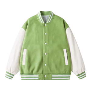 Custom Wool Varsity <b>Jacket</b> With Faux Leather Sleeves Wholesale Vegan Letterman <b>Jacket</b> Factory Supplier - Product Image 6