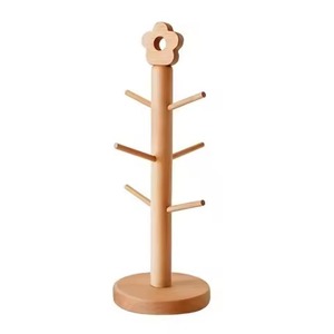 Wooden <b>Mug</b> Holder Dark Walnut Square Base Coffee Cup Tree Kitchen Storage Table Top <b>Mug</b> Display Rack Organizer <b>Mug</b> Holder - Product Image 5