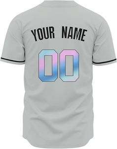 Baseball Jersey Men's Short Sleeve Custom Sublimated Print Breathable Polyester Baseball Collar <b>Button</b> Front Red Blue <b>White</b> - Product Image 4