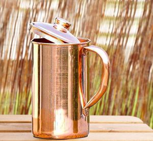 Copper jug set for <b>repeated</b> wash resistance performance metal set with glasses durable reusable kitchen dining drinkware - Product Image 4