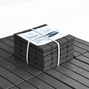 Dalles de terrasse en composite toutes saisons 30x30 cm, dalles de sol extérieur carrées emboîtables, dalles de terrasse en plastique à quatre lattes pour toutes les applications - Product Image 2