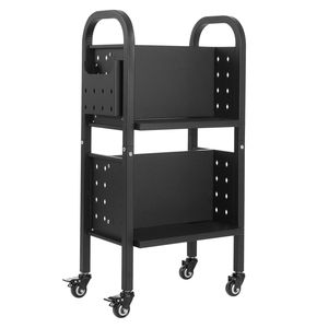Carrello Porta Libri con Ruote, Capacità 68 kg, Scaffali a Doppio Lato a Forma di L, Altezza 5 cm, Dimensioni 17,7 x 13,0 x 34,6 Pollici - Product Image 1