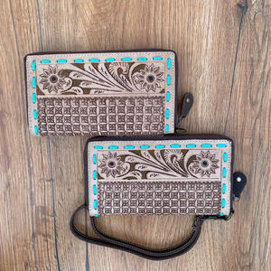 Cartera tallada a mano, funda de teléfono de embrague, elegante Cartera de pulsera de cuero genuino, multiusos, nuevo diseño, carteras occidentales - Product Image 4