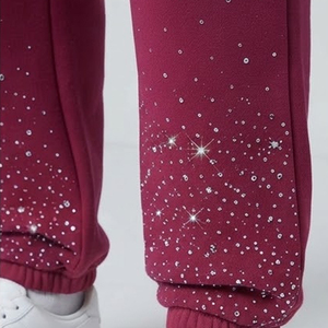 Survêtement pour homme de qualité supérieure avec strass, design personnalisé avec col à capuche contrasté, survêtements pour homme avec strass - Product Image 5