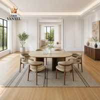 Ensemble de table et chaises de salle à manger de luxe Vantel avec finition de matériaux personnalisée pour les projets résidentiels de villas, fournisseur OEM