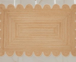 <b>Boho</b> Farmhouse Handmade Jute <b>Rug</b> Scalloped Border Braided Natural Area Carpet - Product Image 6