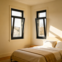 Sunnysky Système de charnières dissimulées pour vitres de sécurité laminées à double action, résistantes aux ouragans, ouvertures de villa haut de gamme