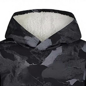 Sudadera con Capucha de Forro Polar para Hombre, Camuflaje, Corte Regular, Estampado Informal de Invierno, 100% Algodón, Bordada, Resistente al Viento, 370g - Product Image 2