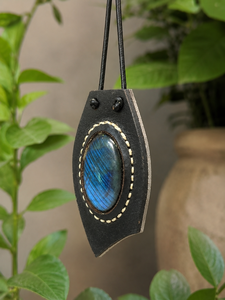 Pendentif en argent fait main de haute qualité, forme ovale, labradorite, pierre précieuse naturelle, couleur bleue, romantique, mariage, vente en gros personnalisée - Product Image 2