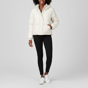 Wholesale High Quality North Puffer Jacket Women Fashion Clothing Stand Collar Embroidery Logo Zipper Hood <b>Bubble</b> Winter Coat - Product Image 3