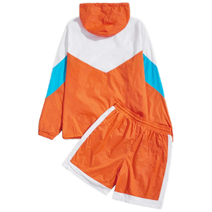 Black Pink Color Windbreaker <b>Tracksuit</b> Hooded Zipper Jacket Shorts Sporty Style Adult Spring Wear Windbreaker <b>Tracksuits</b> Set - Product Image 4