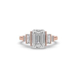 Luxeshine Women's 3Ct Lab Grown <b>Emerald</b> Diamond <b>Ring</b> VS1 IGI Certified Brilliant 925 Sterling <b>Silver</b> Yellow Rose Engagement - Product Image 2