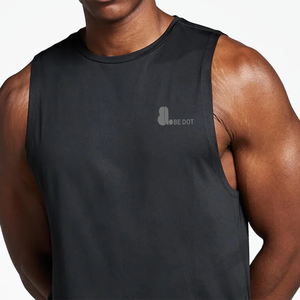 Men's Muscle Fit Racerback O-Neck Nonwoven Gym Tank <b>Top</b> Spandex/Cotton Fabric Quick Dry Puff Printed Cartoon Pattern Tie Front - Product Image 4