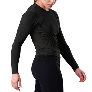 Women's <b>Red</b> <b>Long</b> <b>Sleeve</b> Crew Neck Breathable Quick Dry Yoga Sweat-Wicking Spandex Polyester Regular Fit - Product Image 3