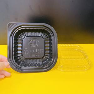 Conteneur alimentaire jetable en plastique de qualité supérieure à 1 ou 2 compartiments avec couvercle, couleur noire, pour plats à emporter – Nouvelles idées de produits 2026 - Product Image 5