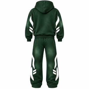 Survêtements amples en coton de haute qualité pour hommes, ensemble de jogging de luxe, survêtement unisexe à capuche épais et surdimensionné - Product Image 2