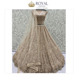 Unique Design Wedding Bridal Wear Collection of Indian Clothing Traditional Net with Embroidery Work Lehenga Choli for Sale - Product Image 3