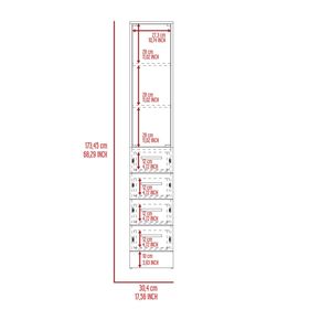 Organizzatore per armadietto Preston in lino con tre ripiani e quattro cassetti - Product Image 3