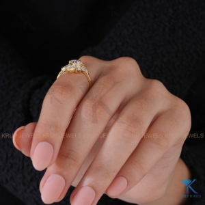 Bague de fiançailles en or massif avec diamant de laboratoire taille Asscher, style vintage, bijoux fins pour mariée, sur mesure pour femme, cadeau - Product Image 6