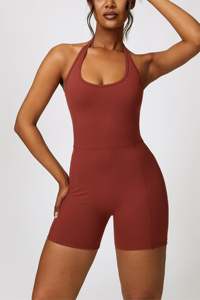Custom Wholesale <b>Women</b> Gym Wear One Piece Bodysuit Short Shaping Slimming <b>Tight</b> Fitness Sexy Bodysuit - Product Image 2