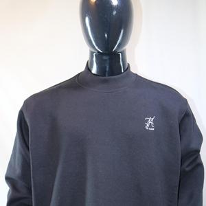 Sudadera VA Mock Neck 450 GSM con nombre personalizado, bordado en aplique, corte holgado, 100% algodón, felpa francesa. - Product Image 4