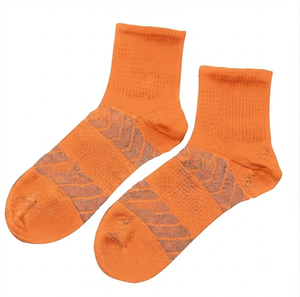 <b>Orange</b> Ankle <b>Socks</b> Men Knitted Geometric Pattern Breathable Sports <b>Socks</b> Winter Lightweight Standard Thickness <b>Socks</b> - Product Image 1