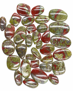 Piedras de Jaspe Natural Dragón de Sangre, Corte Oval/Pera/Cojín/Marquesa, Marrón con Efecto de Juego de Color, Venta al por Mayor para Fabricación de Joyas, Piedras para Colgantes - Product Image 1