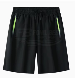 Shorts en soie glacée tissée pour hommes, taille mi-haute élastique, séchage rapide, décontracté, plage, été, fin, nouvelle mode, extérieur, grande taille - Product Image 5