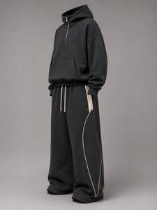 Chándal Deportivo Unisex de Primera Calidad, Grueso, Holgado, Informal, de Color Sólido, Mangas Largas, Forro Polar Transpirable de Alta Calidad - Product Image 1