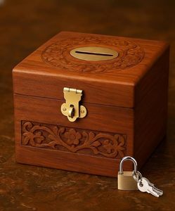 Tirelire en bois pour enfants, boîte à monnaie en bois naturel, forme carrée, tirelire pour enfants, idée cadeau pour garçons et filles - Product Image 3