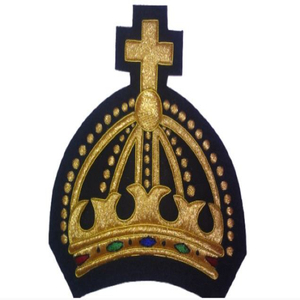 Custom Embroidered Crown <b>Cross</b> Fabric Badge 3D Sew-On <b>Patch</b> for Garment Uniform Promotion Hand Made Embroidery Crown Badges - Product Image 1