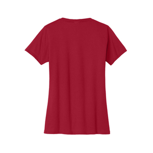 T-shirt décontracté professionnel pour femme à col en V, en mélange de coton doux, à manches courtes, personnalisable, vente en gros - Product Image 3