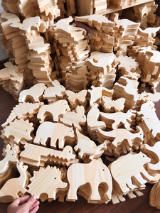 Jouets en bois d'animaux non finis ou colorés en bois naturel, figurines d'animaux Montessori, jouets éducatifs sensoriels pour enfants, vente en gros - Product Image 4