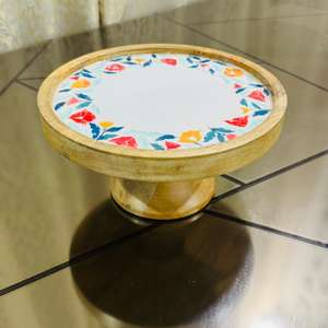Support à gâteau en bois de manguier émaillé fait main de luxe pour la Saint-Valentin et Noël, directement de l'usine - Product Image 3