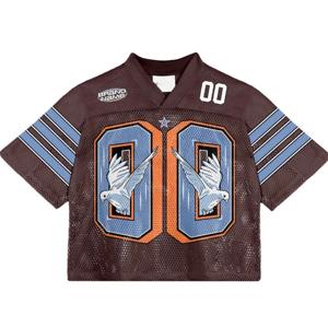 เสื้อเจอร์ซีย์ตาข่ายคอกลมทรงบ็อกซี่แบบสั่งทำขายส่ง เสื้อผ้าสตรีทแวร์โอเวอร์ไซส์ เสื้อเจอร์ซีย์อเมริกันฟุตบอลตาข่าย เสื้อยืดผู้ชาย เสื้อฟุตบอลตาข่าย - Product Image 6
