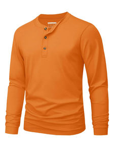 Polo de Manga Larga con Cuello Henley para Hombre, Camiseta Casual Transpirable de Alta Calidad para Primavera y Otoño - Product Image 4