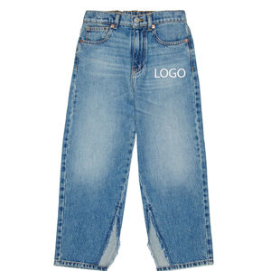 กางเกงยีนส์เด็กผู้ชายทรงปกติ สีฟ้าซีด ผ้าเนื้อนุ่ม สวมใส่สบาย ระบายอากาศได้ดี ราคาถูกสำหรับการสั่งซื้อจำนวนมาก สไตล์ลำลอง - Product Image 1