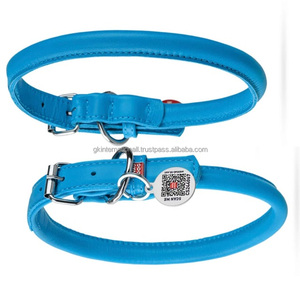 Collar de perro de cuero enrollado flexible hecho de cuero duradero disponible en muchos colores y tamaños personalizados collar de perro de cuero para mascotas - Product Image 4