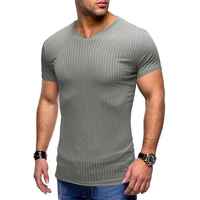 Chemise de performance pour homme de haute qualité, plusieurs options de couleurs, design rayé, t-shirts tendance respirants à manches courtes