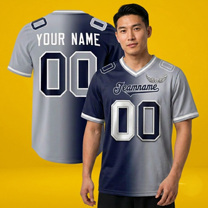 Custom V-Neck <b>Football</b> Jersey Unisex Polyester/Nylon Breathable Heat-Transfer Printed Team Name Number Adult Plus <b>Size</b> Summer - Product Image 3