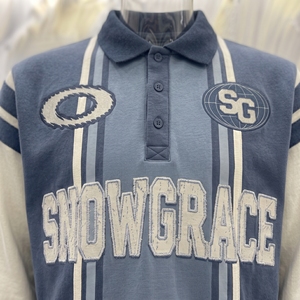 Snowgrace Vêtement unisexe à manches longues en jersey rayé, col rabattu, coupe classique, respirant, en polyester, pour toutes les saisons, pour adultes - Product Image 3